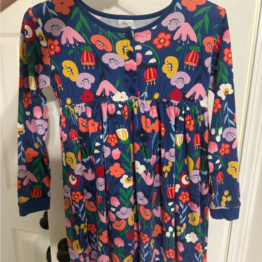 Hanna Andersson Floral Kids Dress - Blue and Multicolor